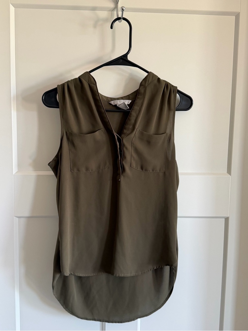 Sleeveless V-Neck Camisole in Olive Green